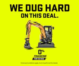 0% financing for up to 48 months* on new CASE Mini Excavators.