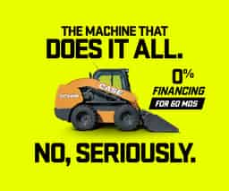 0% financing for up to 60 months* on new CASE Skid Steer Loader models.