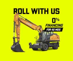 0% financing for up to 48 months* on new CASE Wheeled Excavators.
