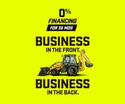 0% financing for up to 36 months* on a new CASE Backhoe Loader.