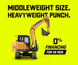 0% financing for up to 48 months* on new CASE Midi Excavators.