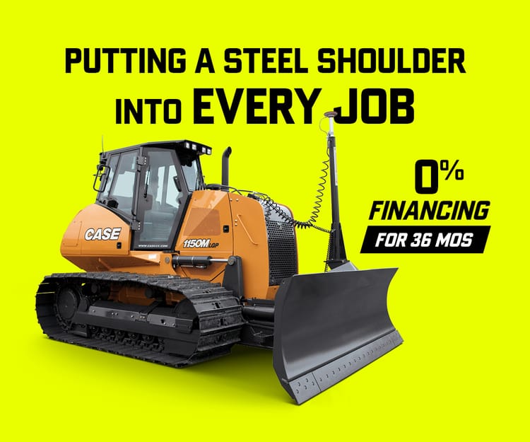 0% financing for up to 36 months* on new CASE Dozer models